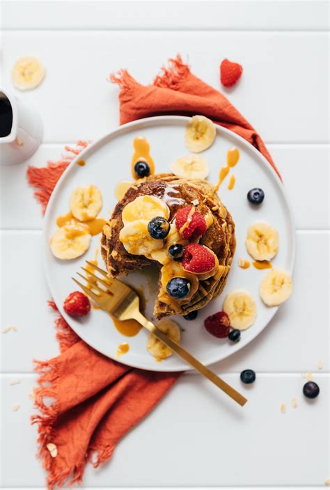 1-bowl-peanut-butter-protein-pancakes-minimalist-baker image