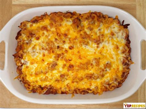 easy-cheesy-beef-and-macaroni-casserole-yeprecipes image