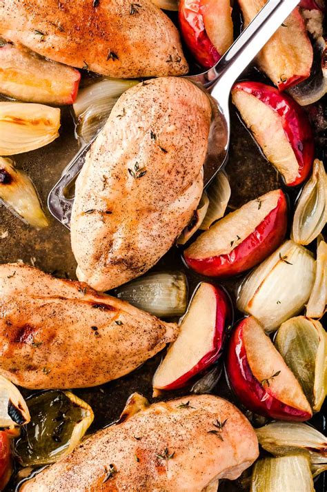 apple-chicken-sheet-pan-chicken-with-apples-easy image