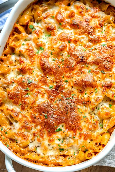 cheesy-baked-pasta-recipe-with-creamy-meat-sauce image