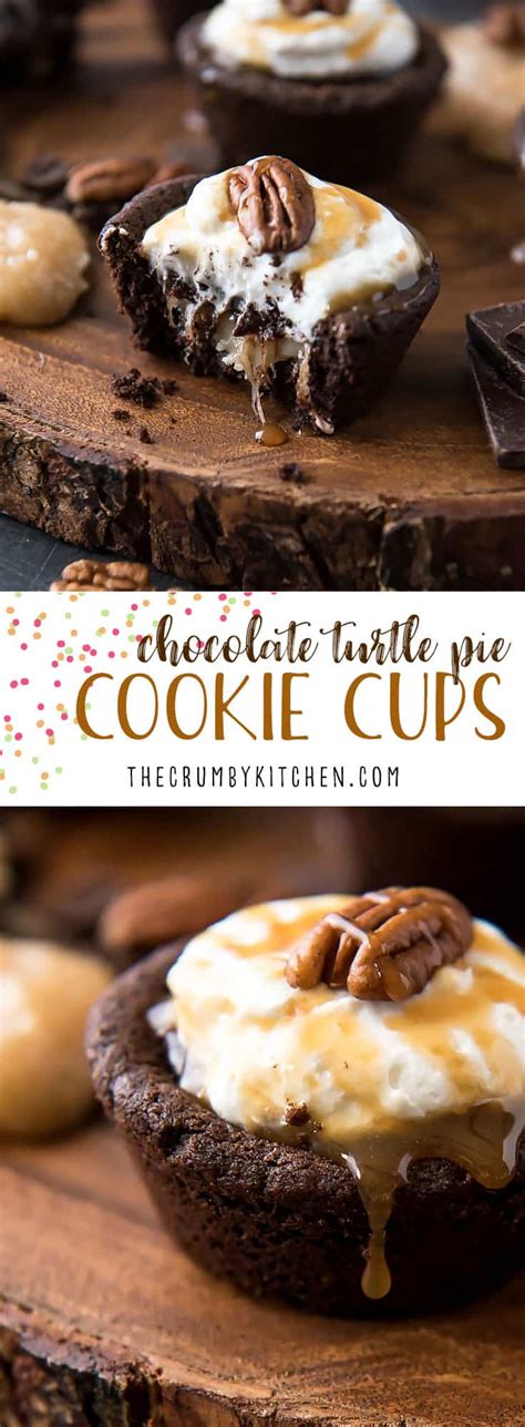 gooey-triple-layer-chocolate-turtle-pie-cookie-cups image