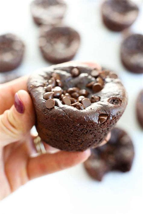 flourless-chocolate-peanut-butter-blender-muffins-vegan image