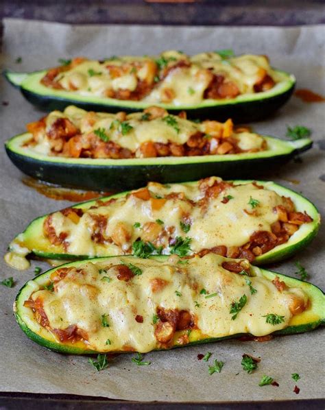 vegan-stuffed-zucchini-boats-with-chickpeas-easy image