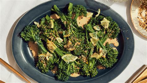 broccolini-with-sesame-sauce-and-lemon-recipe-bon image