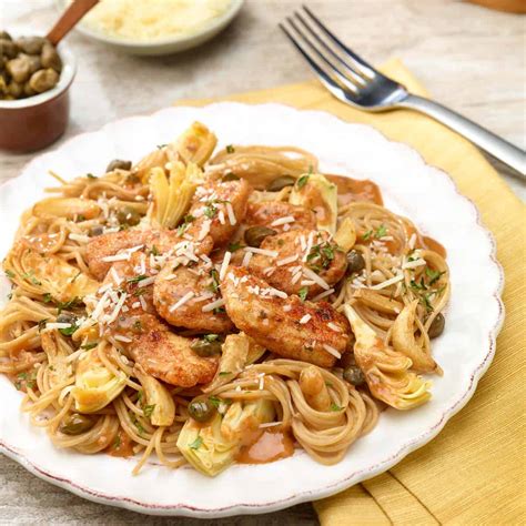chicken-artichoke-pasta-with-capers-a-well-seasoned image