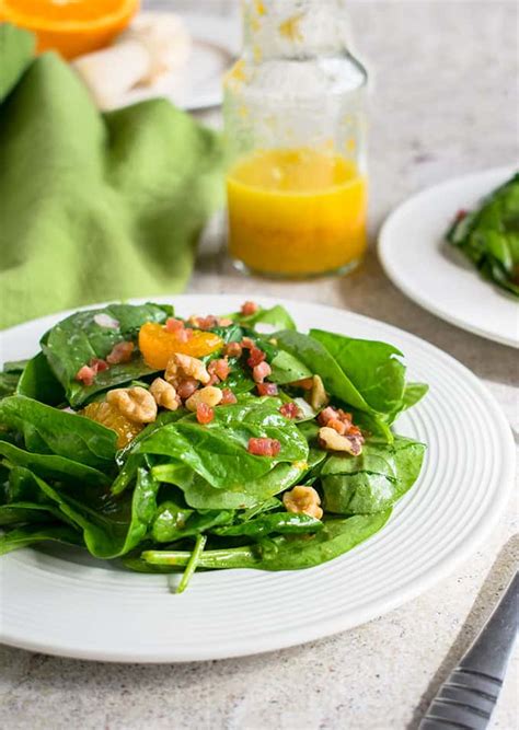 spinach-salad-with-mandarin-oranges-and-pancetta image