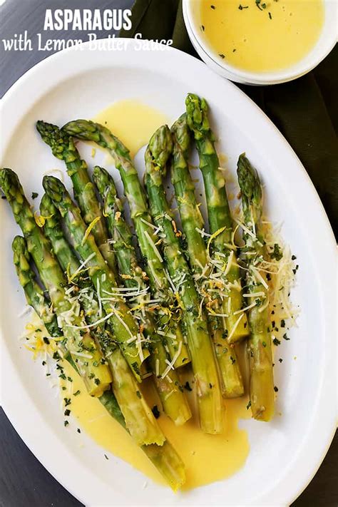 asparagus-with-lemon-butter-sauce-recipe-diethood image
