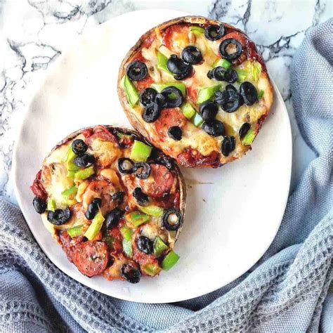 air-fryer-portobello-mushroom-pizza-sweet-caramel image