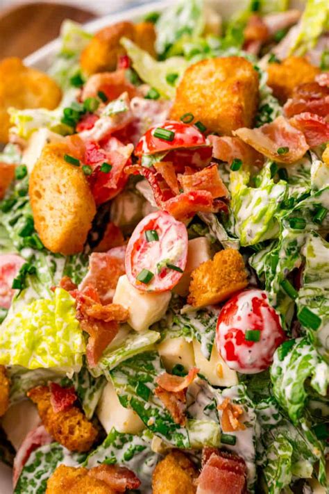 blt-salad-with-creamy-garlic-dressing-bread-booze-bacon image