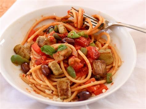 eggplant-pasta-sicilian-style-homemade-italian image