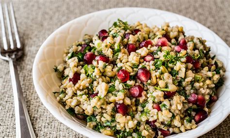wheat-berry-salad-with-pomegranate-homemade-dressing image