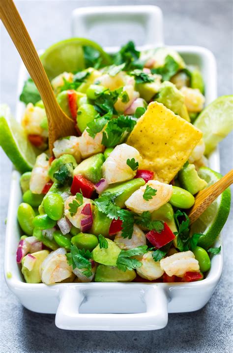 cilantro-lime-avocado-shrimp-salad-peas-and-crayons image