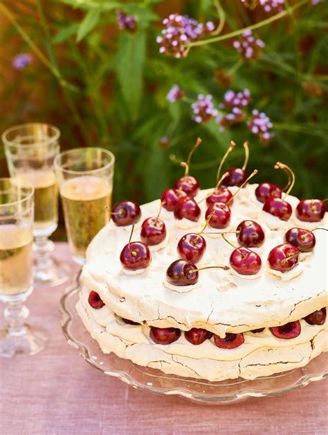 hazelnut-cherry-amaretto-meringue-cake image