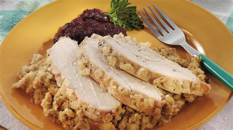 slow-cooker-turkey-and-stuffing-with-onion-glaze image