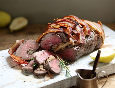 haunch-of-venison-with-rosemary-pear-stuffing image