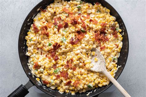 skillet-corn-with-bacon-and-sour-cream-the-spruce-eats image