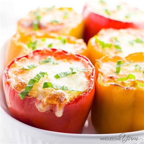 low-carb-keto-stuffed-peppers-lasagna-style image