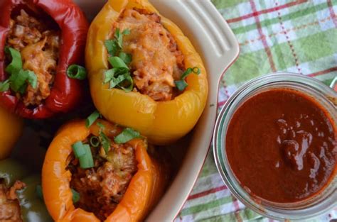 crock-pot-chicken-enchilada-stuffed-peppers image