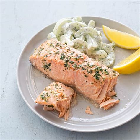 poached-salmon-with-herb-and-caper-vinaigrette image