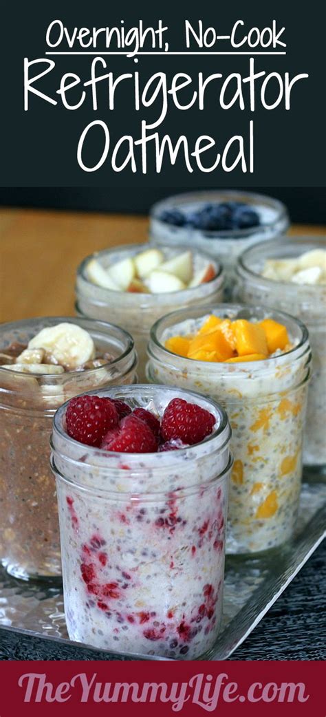 overnight-no-cook-refrigerator-oatmeal-the-yummy-life image