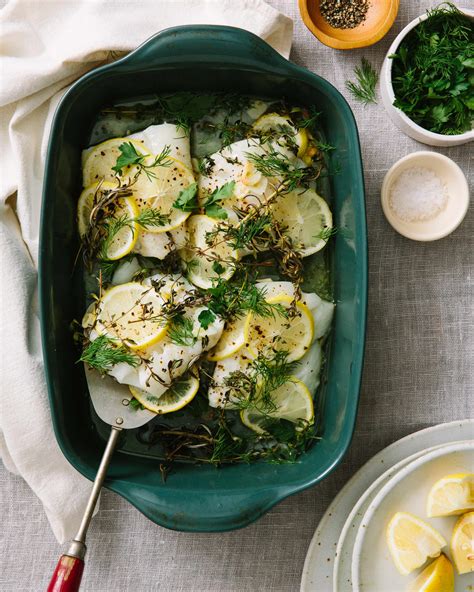 baked-cod-with-lemon-garlic-and-herbs-kitchn image