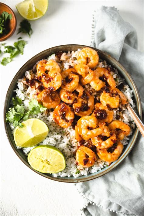honey-chipotle-shrimp-with-cilantro-lime-rice image