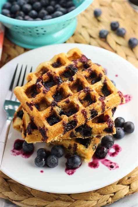 easy-blueberry-cornbread-waffles image