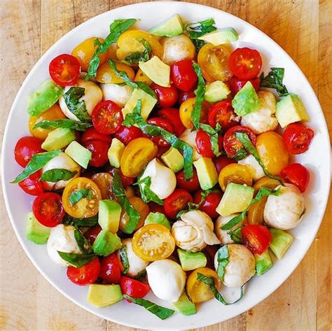 tomato-basil-avocado-mozzarella-salad-with-balsamic image