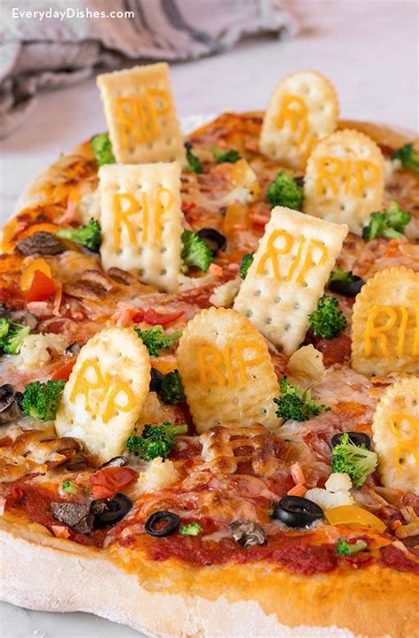 halloween-graveyard-pizza-recipe-everyday-dishes image