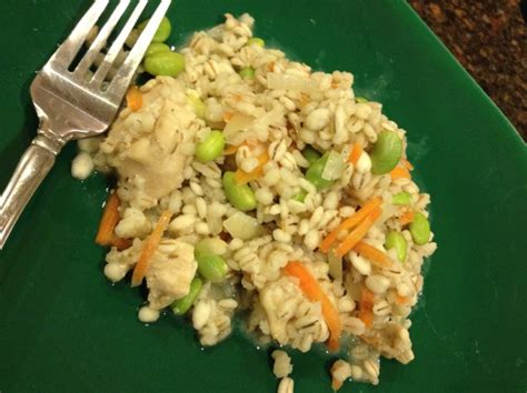 chicken-and-barley-risotto-with-edamame-hungry image