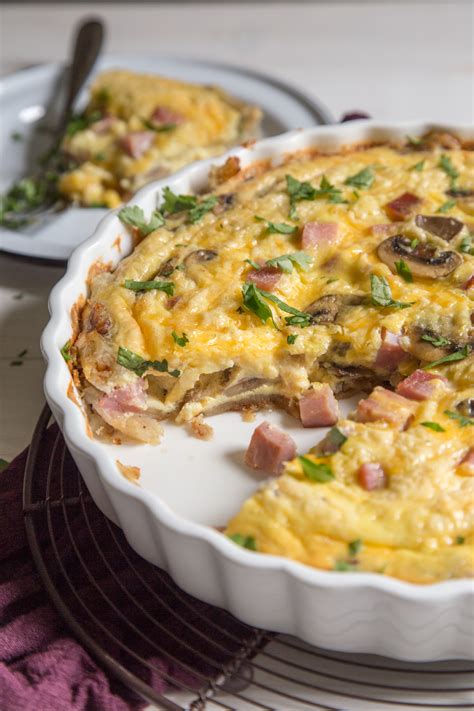 ham-and-cheese-quiche-with-hashbrown-crust image