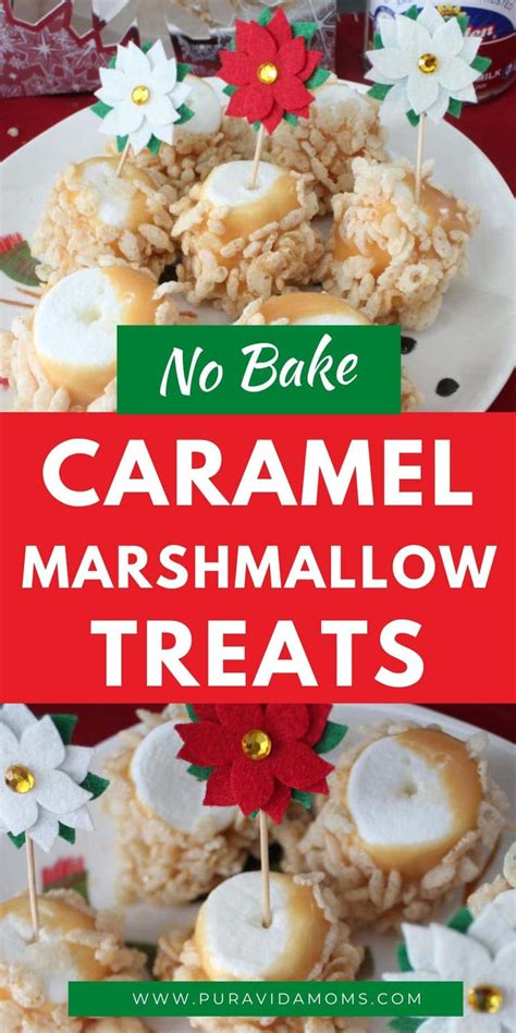 easy-no-bake-caramel-marshmallow-krispie-treats image