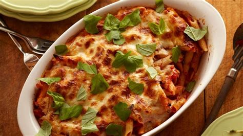 cheesy-spinach-baked-penne-food-network image