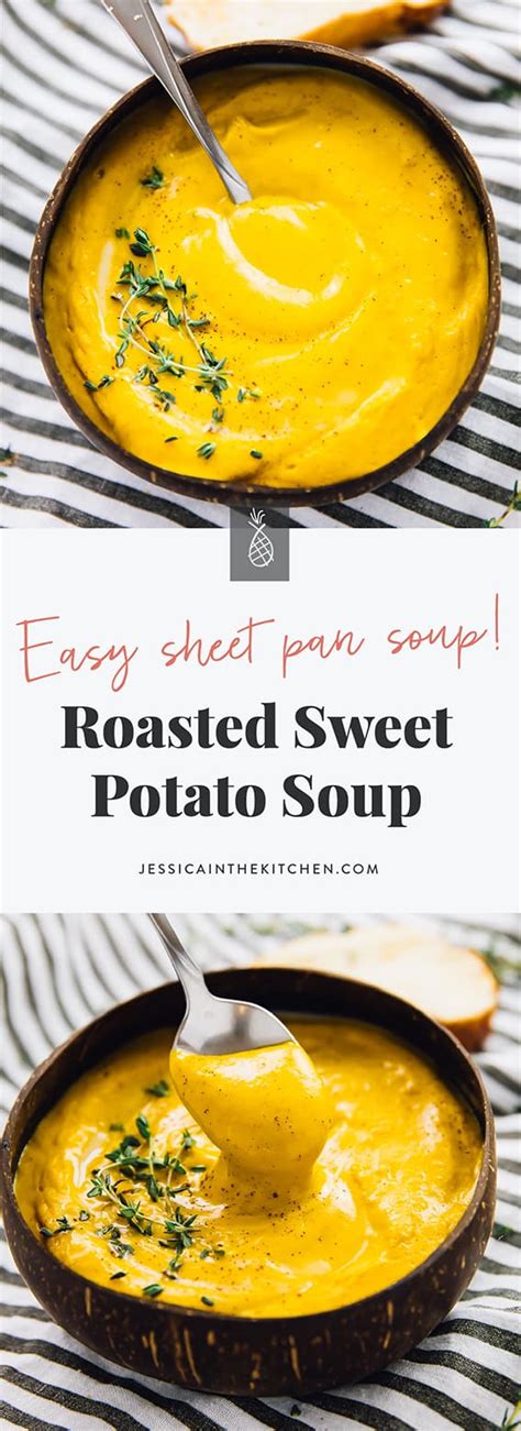 roasted-sweet-potato-soup-easy-sheet-pan-soup image