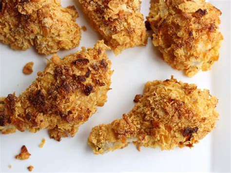 oven-fried-corn-flake-crusted-chicken-recipe-serious image