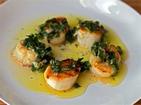 seared-scallops-with-salsa-verde-recipe-serious-eats image