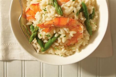 simple-risotto-with-shrimp-asparagus-and-aged-cheddar image