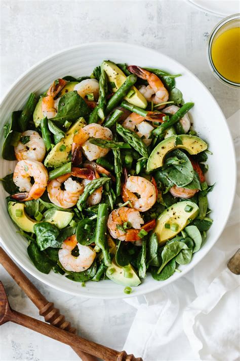 shrimp-asparagus-and-avocado-salad-downshiftology image