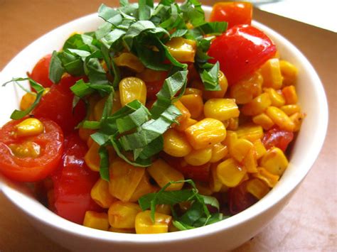 pan-roasted-corn-and-tomato-salad-recipe-organic image