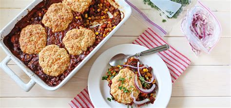 vegetable-chili-with-cheddar-biscuits-ziploc image