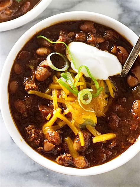 slow-cooker-turkey-and-beer-chili-with-beans-savor image