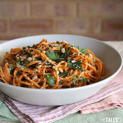 carrot-pasta-with-a-creamy-zesty-garlic-sauce image