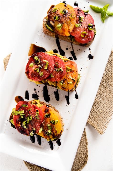 heirloom-tomato-toast-with-balsamic-drizzle-blissful image