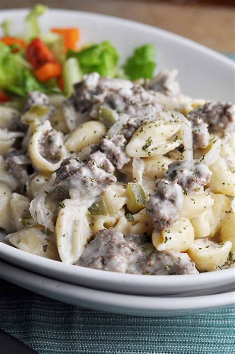 philly-cheesesteak-casserole-with-ground-beef image