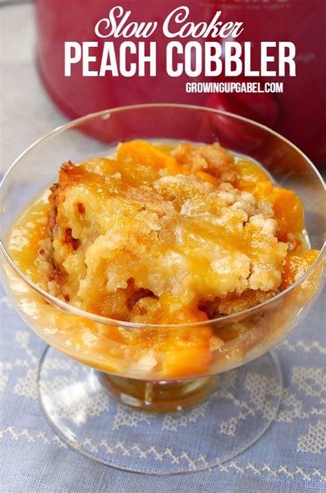 easy-3-ingredient-crock-pot-peach-cobbler-with-cake-mix image