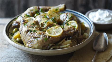 slow-cooker-chicken-with-lemon-and-olives-recipe-bbc image