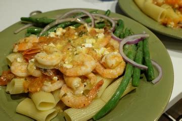 pierre-franey-recipes-shrimp-greek-style-with-rigatoni image