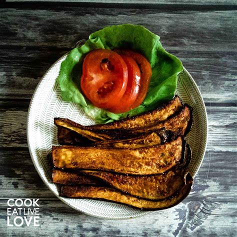the-best-vegan-eggplant-bacon-slices-cook-eat-live image