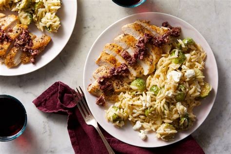 greek-chicken-with-olive-tapenade-creamy-orzo image