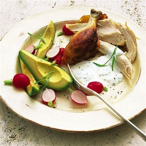 warm-chicken-salad-with-tarragon-mayo-delicious image